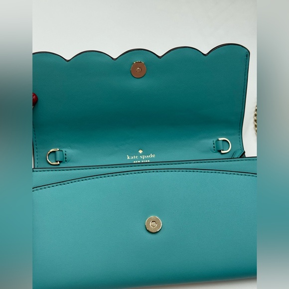 Kate Spade Gemma wallet on a chain crossbody bag in a teal - Picture 7 of 9